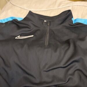 Nike Black and Blue Quarter-Zip Pullover